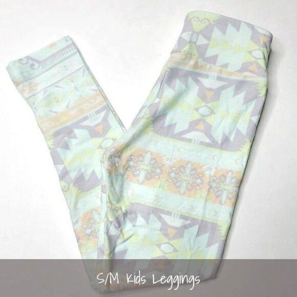 New LuLaRoe Kids Leggings S/M Aztec - Picture 1 of 2